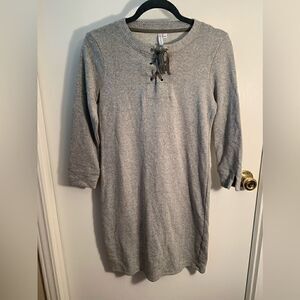 Peach EUC gray long sleeve sweatshirt dress Size XS